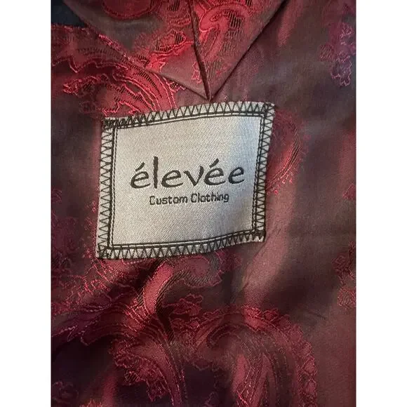 ELEVEE CUSTOM TARTAN SATIN TRIM TUX BLAZER SZ 42R